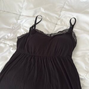 A Pea in the Pod Lace Trim Clipdown Maternity Nightgown Size XS black